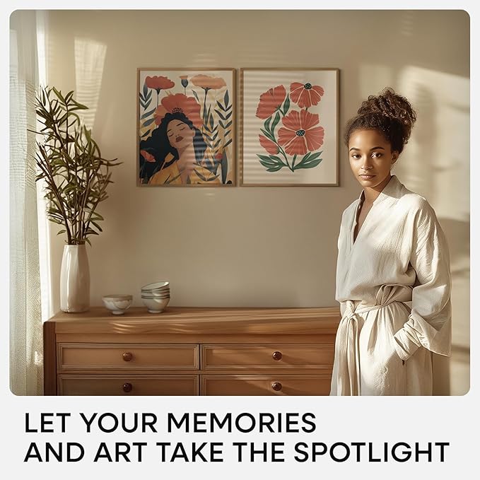 Homeforia 14x17 Picture Frame Bronze, High End Metal 14x17 Brass Poster Frames with Mat 11x14 for Photo, 14 x 17 Frame Matted to 11 by 14 Print, 17x14 Hanging Frame, Tempered Glass, Wall Kit, Set of 3