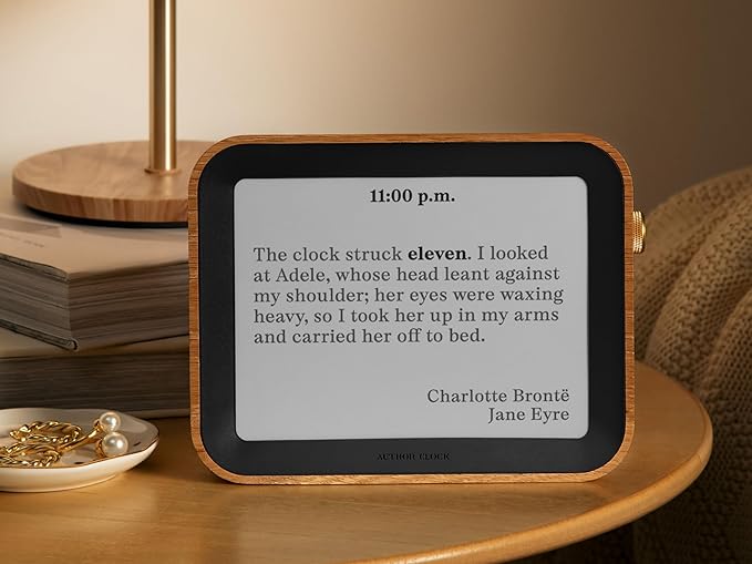Author Literary Quote Clock Large – Tells Time Using Book Quotes | Unique Gift for Book Lovers | New Quote Every Minute Clock Vol 2