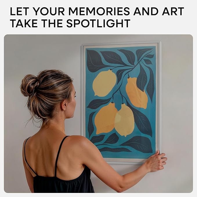 Homeforia 16x24 Silver Picture Frames, High End Metal 16x24 Poster Frame with Mat 12x18 in Photo, 16 x 24 Silver Frame Matted to 12 by 18 Print, 24x16 Hanging Frame, Tempered Glass, Wall Kit, Set of 2