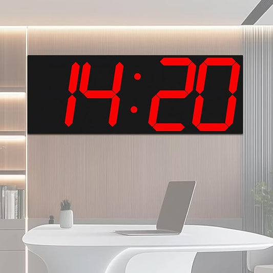 Digital Clock with Large Display 18.7 Inch, GPS Auto-Sync Time, Wall-Mounted with Remote Control, Ideal for Classroom Use