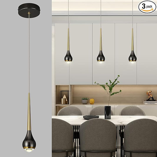 Modern LED Simple Pendant Light fixtures,Island Pendant Lighting for Kitchen Island Dinning Room,Bedroom,Bar, Kitchen Island Ceiling Hanging Light Fixtures(3-Pack)
