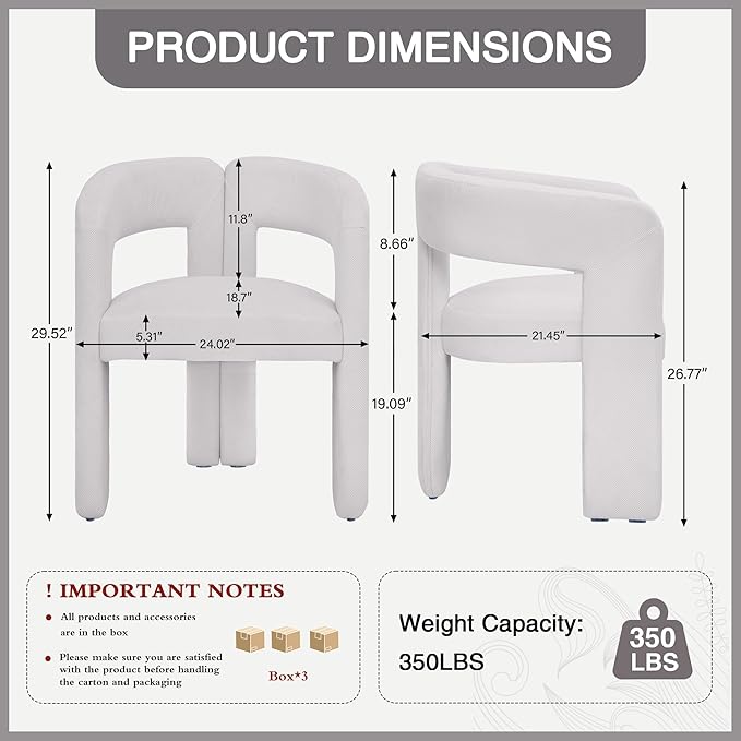 Modern Barrel Dining Chairs Set of 3, Upholstered Linen Dining Room Chair with Wooden Legs, Accent Chairs for Kitchen/Dining Room/Living Room, Grey
