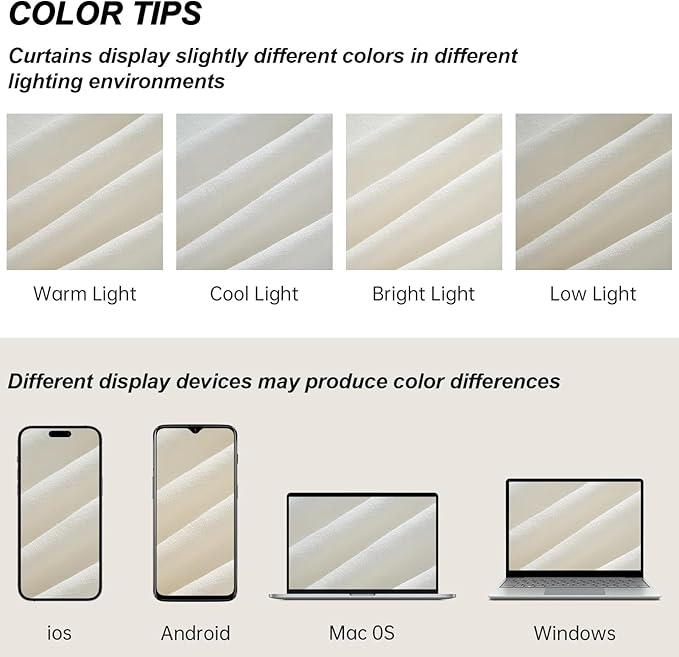 Topfinel 102 Inch Curtains 2 Panels Set Custom Length Farmhouse Light Filtering Semi Sheer Privacy Thick Decorative Curtain Drapes for Living Room Bedroom,Birch(Ivory/Off White) 52"x102"