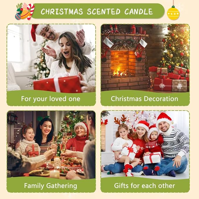 Christmas Scented Candles Gifts Set for Women, 12 Pack 2.5 Oz Candle Set, Natural Soy Wax, Aromatherapy Candles for Birthday, Christmas, Gifts for Her Women
