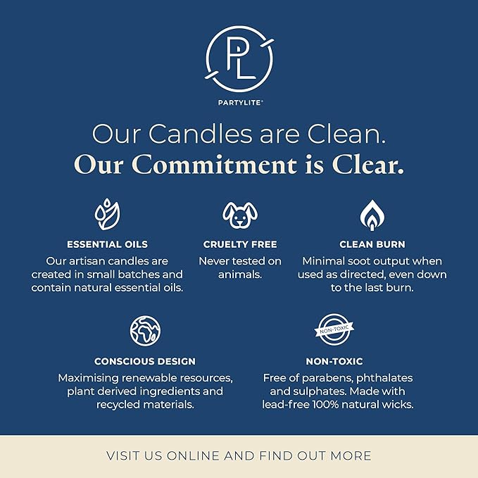 PartyLite Sun-Kissed Linen Scented, Notes of Jasmine Musk, Lily & Citrus, 13.2oz 3-Wick Jar Candle, 45 Hour Burn Time, Luxurious Fragrance, Ideal for Gifting