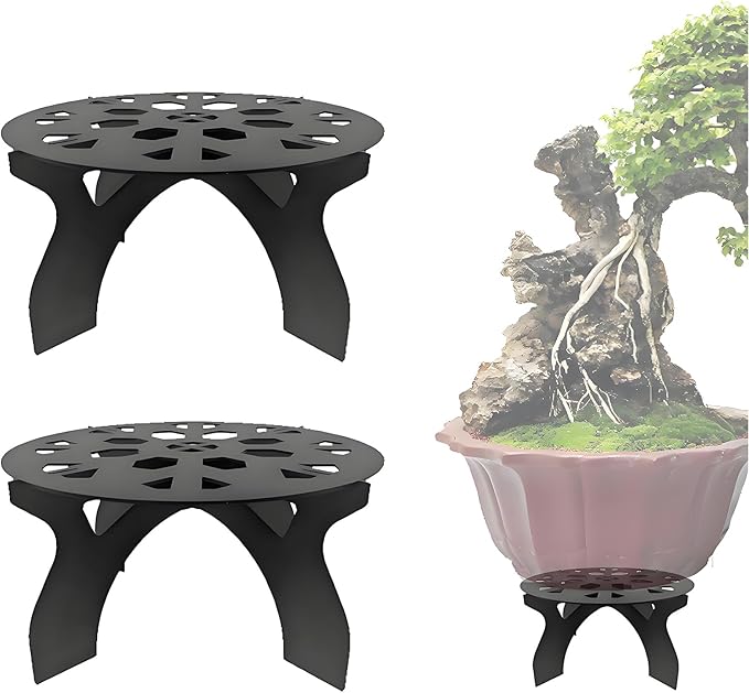 2 Pack Metal Plant Stand for Indoor and Outdoor Use – 220LB load Capacity Small Plant Rack,Thickened Steel Plate, Storage Shelf, Rustproof Potted Plant Holder