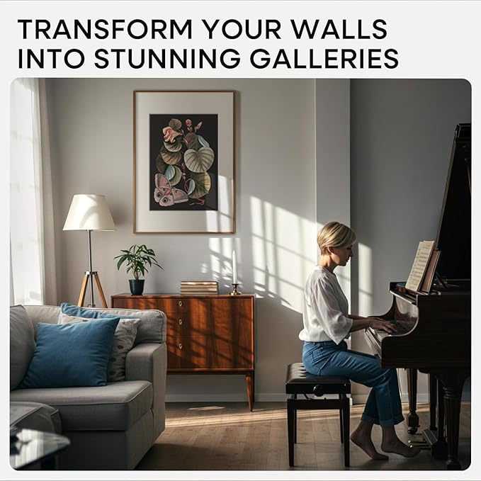 Homeforia A1 Poster Frame Bronze, High End Metal 23.4 x 33.1 inch Large Picture Frames with Mat for 16.5 x 23.4 Photo, A1 Size Brass Frame Matted to A2 Print, 23.4x33.1 Frame, Tempered Glass, Set of 1