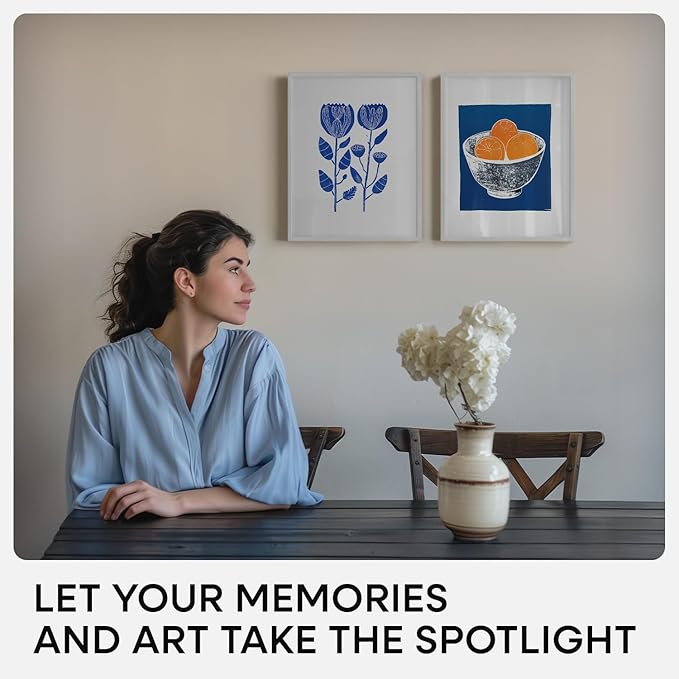 Homeforia 11x14 Picture Frame Silver, High End Metal 11x14 Frames with Mat 8x10, 11 x 14 Silver Poster Frame Matted to 8 x 10 inch Photo, 11by14 Thin Hanging Frames, Tempered Glass, Wall Kit, Set of 3