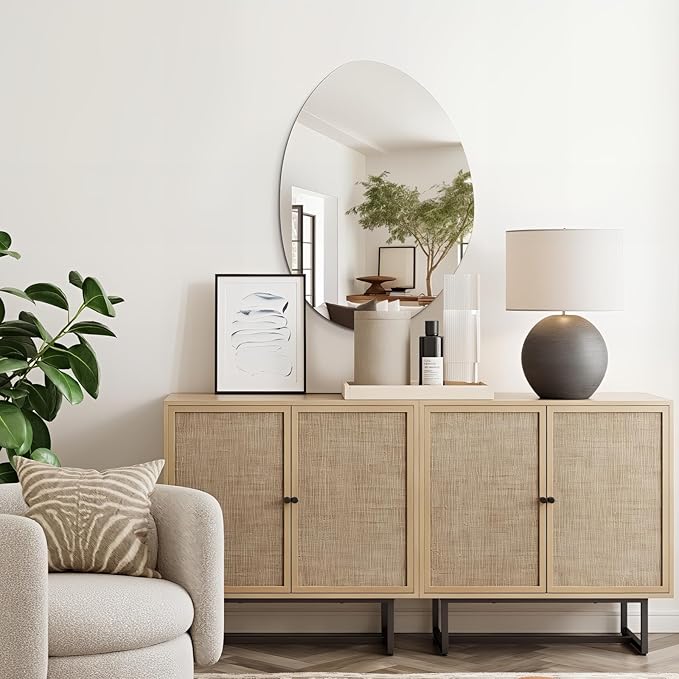 Irregular Wall Mirror 24"x32", Frameless Asymmetrical Mirror for Wall, Modern Decorative Bathroom Mirror, Wall Mounted Mirror for Bedroom Living Room Entryway