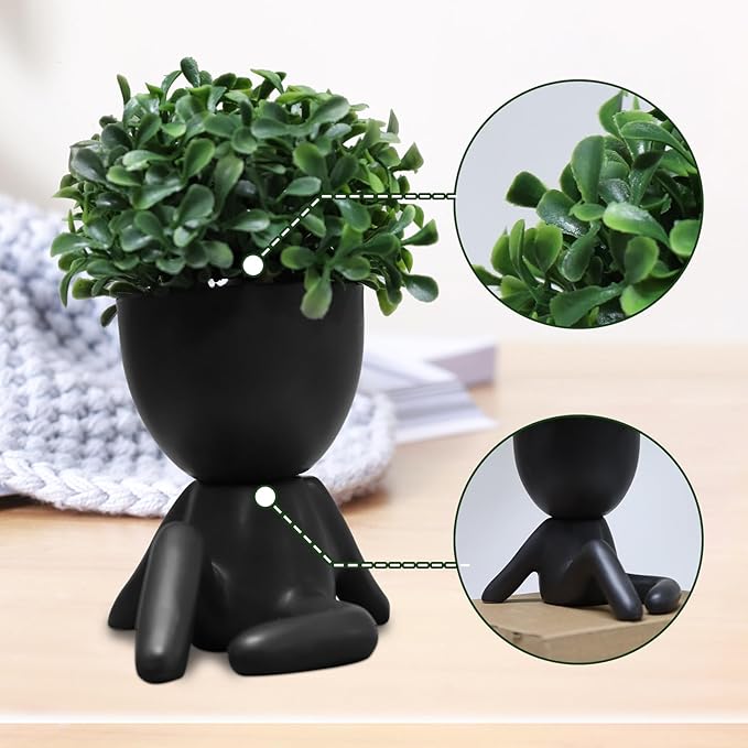 Zerzsy Cute Faux Succulent Desk Decor, Small Fake Plants Decor for Bedroom and Bathroom, Lovely Faux Succulent Desk Decoration for Office and Home - Set of 1