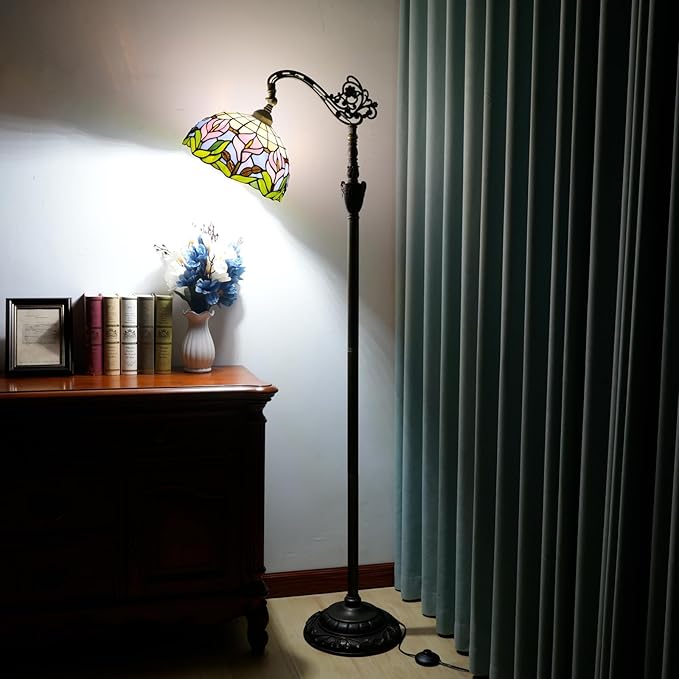 Tiffany Floor Lamp Handcrafted Stained Glass Lamp Calla Lily Adjustable Warm Light Upright Reading Tiffany Style Floor Lamp Suitable For Bedrooms Living Rooms Studies Dining Rooms Retro Home Decoratio