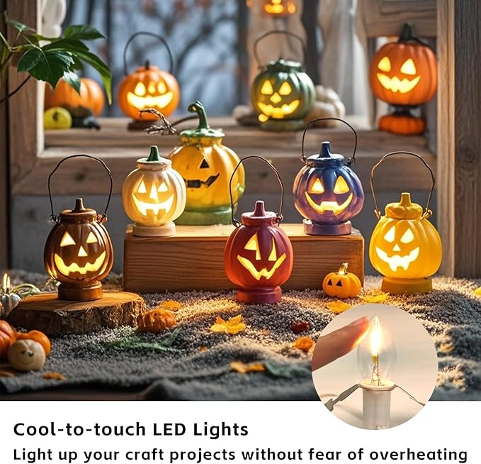 6-Bulb Light Cord for Christmas Village Houses, 12FT Christmas Village Accessories, Clip Light for Blow Mold, Replacement C7 LED Lights with Socket and Switch for Christmas Villages Craft Decoration