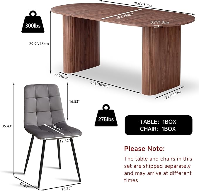 5-Piece Dining Table Set for 4 6 People with Heavy Duty Legs, Dining Room Table Chairs Set for Living Room, Kitchen, Apartment