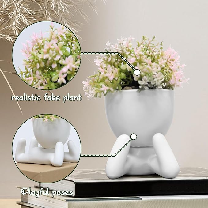 Zerzsy Desk Decorations for Women Office Small Office Desk Decor - Decorative Plants - Bathroom Shelf Decor Accent Women Cute Cubicle Accessories - Set of 1