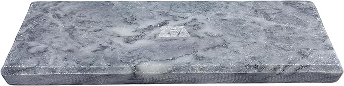 Vintage Natural Marble Vanity Tray: 10.6" x 3.5" Rectangular Decorative Organizer for Bathroom Kitchen Dresser Desk Entryway Decor, Blue Sky