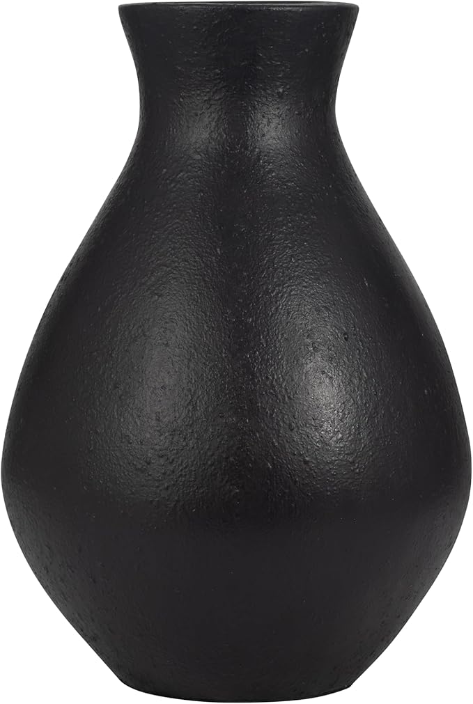 Terracotta, 19" Unique Vase, Black