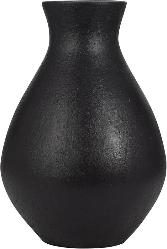 Terracotta, 19" Unique Vase, Black