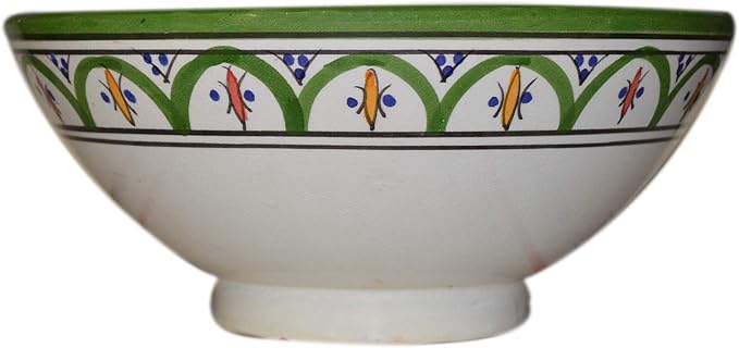 Treasures Of Morocco Ceramic Bowls Moroccan Handmade Serving Exquisite Piece With Vivid Colors 10 inches in Diameter