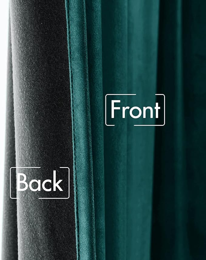 MIULEE Velvet Curtains 108 inches Long 2 Panels - Luxury Blackout Curtains for Bedroom Living Room Thermal Insulated Home Christmas Decor Super Soft Window Drapes Rod Pocket & Back Tab, Emerald Green