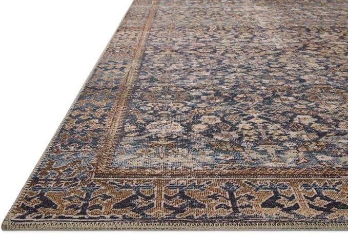 Loloi Amber Lewis Georgie Collection GER-05 Denim/Spice 3'-0" x 10'-0", .19" Pile Height, Runner Rug