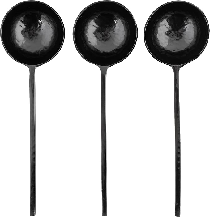 BLACK METAL SPOONS S/3