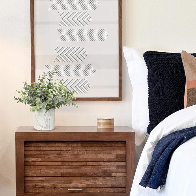 Hollyone Mini Artificial Potted Plants Fake Plants in Marble Pots, 1Pcs Plastic Eucalyptus Greenery Faux Plants for Home Office Desk Room Centerpiece Shelf Décor