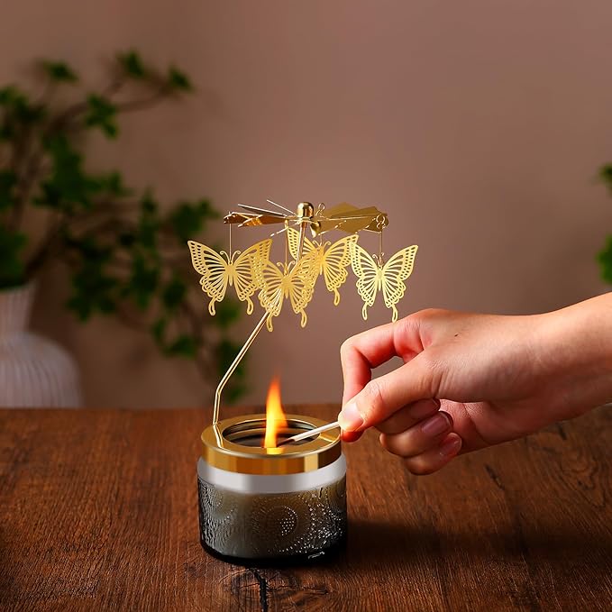 Birthday Gifts for Women, Rotatable Candle Gifts, Vanilla Cream Scented Candles Anniversary Christmas Thanksgiving, Butterfly Best Girl, Friends,Mom
