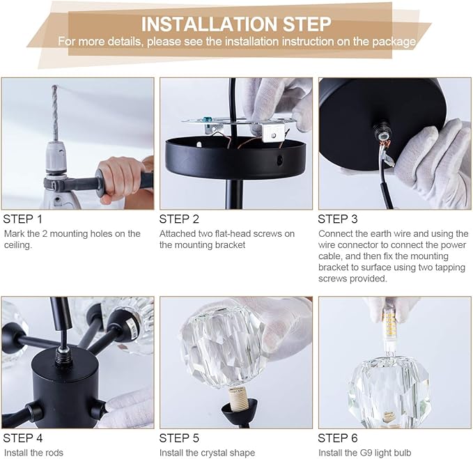 Sputnik Chandeliers for Dining Room Light Fixture Over Table, Modern Crystal Chandeliers, 12 Lights Black Lighting Fixtures for Living Room Bedroom Kitchen Island Bar