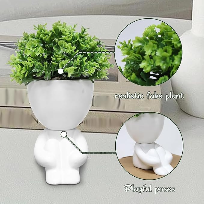 Zerzsy Cute Fake Plants,Home Bedroom Bathroom Office Shelf Office Wall Room Farmhouse Decor Artificial Plants - Set of 1