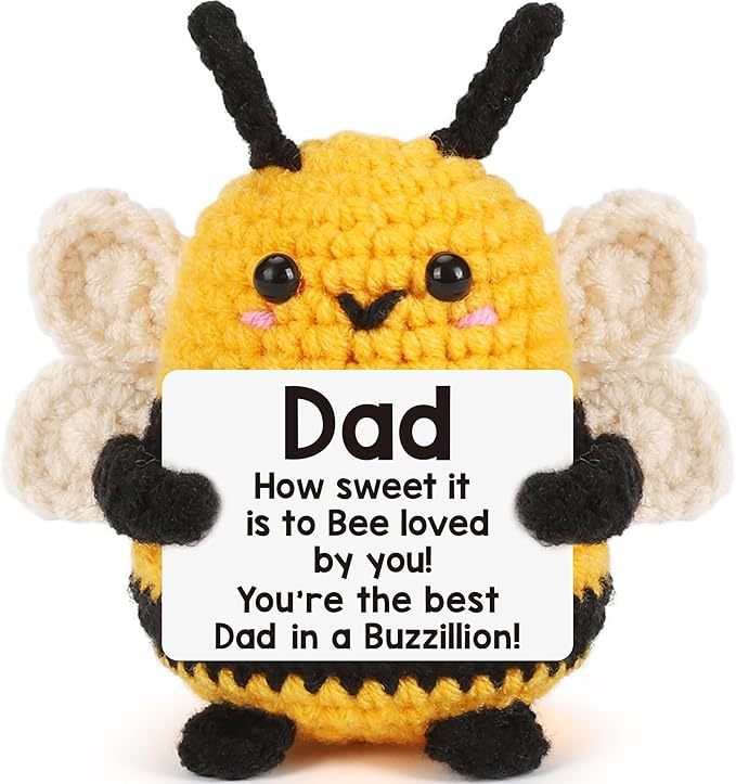 LEJIAJINW Christmas Father Gifts for Dads, Best Dad Christmas, from Daughter or Son, Funny Stocking Stuffers for Men Father Husband Daddy Birthday Gift, Cute Mini Handmade Bee
