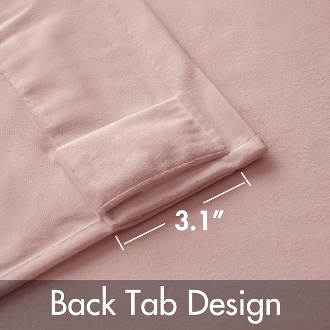 MIULEE Baby Pink Velvet Curtains 84 inches - Luxury Blackout Curtains for Bedroom Living Room Thermal Insulated Super Soft Window Drapes Rod Pocket & Back Tab, W52 x L84 inches, 2 Panels