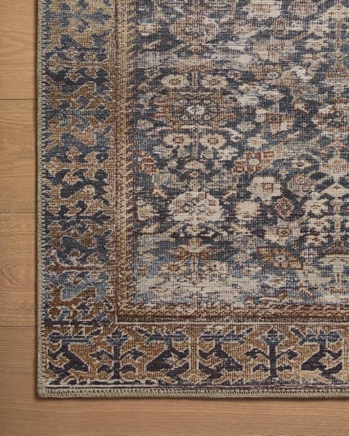 Loloi Amber Lewis Georgie Collection GER-05 Denim/Spice 10'-0" x 14'-0", .19" Pile Height, Area Rug