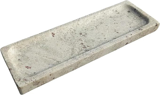 Vintage Marble Organizer Vanity Tray: 10.6” x 3.5” Decorative Tray for Bathroom Kitchen Coffee Table Entryway Storage, Royal Jade