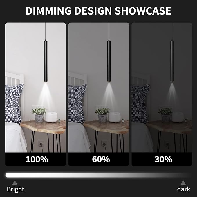 OKELI Modern Pendant Lights 4000K LED Dimmable Pendant Light Fixtures Pendant Lighting for Kitchen Island,Bar,Bedroom, 15.7inch, 10W, ETL, 1Pack