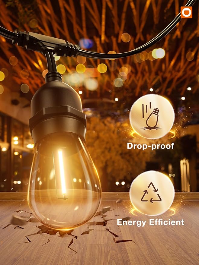 Addlon Outdoor Patio String Lights - Thumbnail 2