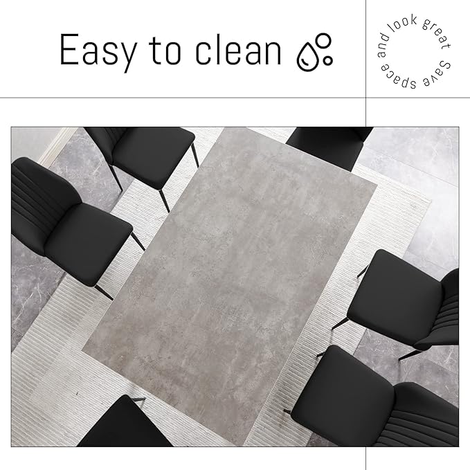 ZckyCine 46.5" Modern 5-Piece Kitchen Table Set Rectangular Wood Dining Table with 4 Upholstered Leather Chairs