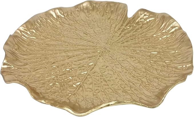 Metal Jewelry Dish, Small Leaf Shaped Ring Holder Jewelry Organizer, Trinket Dish Vanity Tray for Dresser Christmas Birthday Wedding Gifts