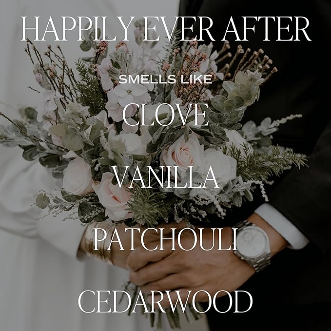 Sweet Water Decor Happily Ever After Candle - Gold Pepper, Clove Leaf, Nutmeg and Lavender Scented Candle for Home - 9oz Clear Jar with 40 Hour Burn Time, Made in USA - Wedding and Engagement Gifts