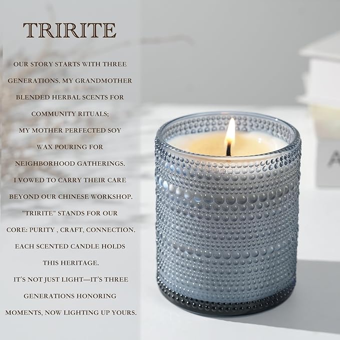 Mid Summer's Night Scented Candle with Lid, 60+ Hours Musk, Patchouli, Sage Jar Candle Aromatherapy Candle for Home, Soy Wax Cotton Fiber Wicks, Giftable