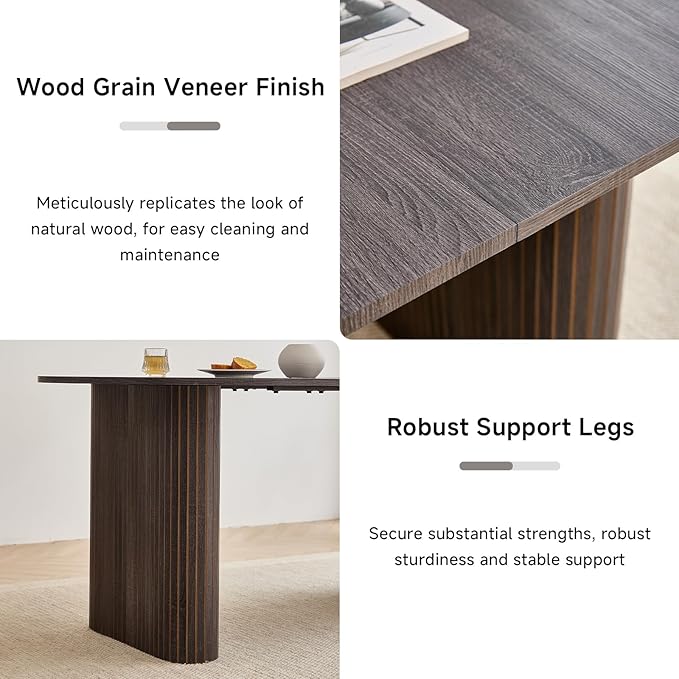 5-Piece Dining Table Set for 4 6 People with Heavy Duty Legs, Dining Room Table Chairs Set for Living Room, Kitchen, Apartment