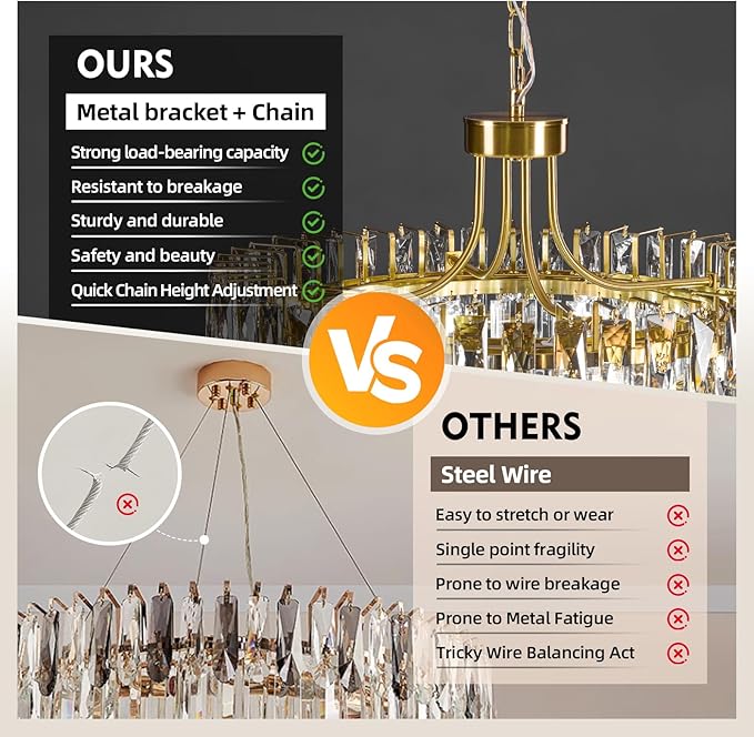 Modern Gold Round Crystal Chandelier - 23.6'' Luxury K9 Crystals Chandeliers for Dining room,3 Tier Raindrop Chandelier for Living room,Contemporary Light Fixture for Bedroom Foyer Entryway Kitchen