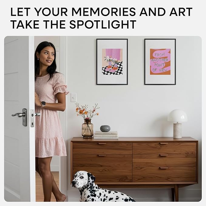 Homeforia 12x18 Picture Frame Black, High End Metal 12x18 Poster Frames with Mat 8.5x11 Photo, 12 x 18 Black Frames Matted to 8.5 by 11 inch Print, 18x12 Thin Frame, Tempered Glass, Wall Kit, Set of 3