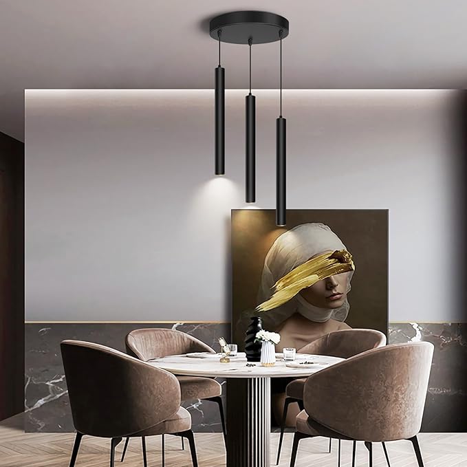 OKELI Modern 3-Light Pendant Light Fixtures Round Pendant Lights Kitchen Island LED Minimalist Pendant Lighting Fixture for Kitchen,Dinning Room,Bedroom,Hallway,Bar