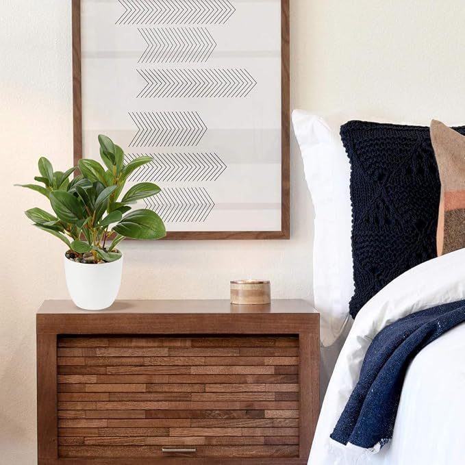 Briful Artificial Plants Mini Camellia Potted Fake Plants Small Faux Plastic Plants Desk Plant Artificial Flowers with Vase for Home Office Desk Kitchen Garden Indoor Decor