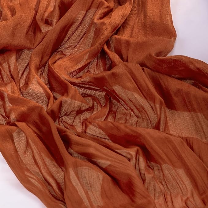 MLMC 8 Pack Terracotta Cheesecloth Table Runner 10ft Rustic Burnt Orange Cheese Cloth Fall Table Runner 35 x 120 inches for Wedding Bridal Shower Birthday Pinic Party Thanksgiving Decor