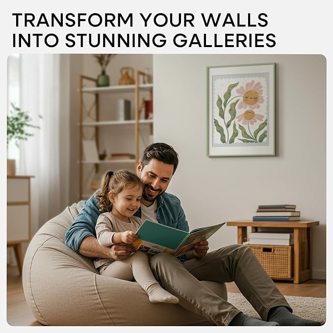 Homeforia 18x24 Frame Sage Green, High End Metal 18x24 Poster Frames with Mat 16x20 inch Photo, 18 x 24 Sage Green Picture Frame Matted to 16 by 20 Art, 24x18 Frame, Tempered Glass, Wall Kit, Set of 1