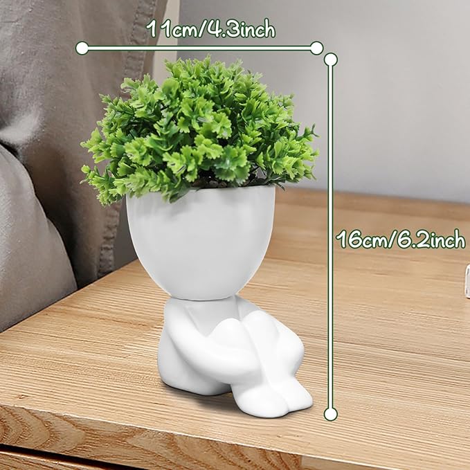 Zerzsy Cute Fake Plants,Home Bedroom Bathroom Office Shelf Office Wall Room Farmhouse Decor Artificial Plants - Set of 1