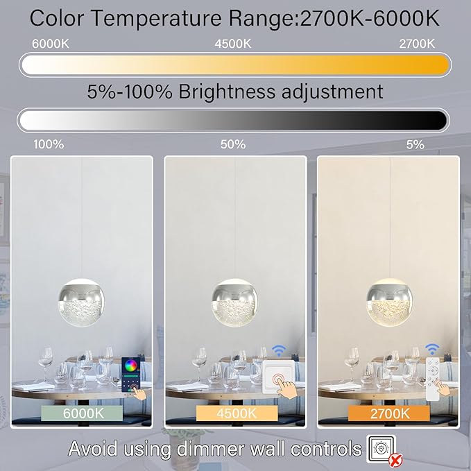 Crystal Pendant Light for Kitchen Island,Small Chandelier Lights Fixture, Hanging Lighting Ceiling Light Fixture Modern Adjustable Pendant Lighting for Dining Room Bedroom