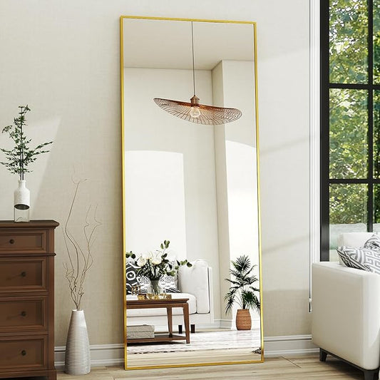21"x 56" Rectangular Full-Length Mirror with Frame, Large Wall-Mounted or Leaning Floor Mirror for Bedroom, Entryway, and Living Room Décor, Modern Dressing Mirror for Home