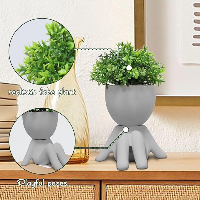 Zerzsy Mini Succulent Plant Fake Plants Succulents Plants Artificial for Home Bathroom Living Room Office Decor Cute Desktop Decoration